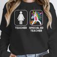 Special Ed Teacher Dabbing Unicorn Teacher Women Women Crewneck Sweatshirt, funny design