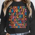 Sped Caffeinate Advocate Laminate Educate Teacher Men Women Kids Women Crewneck Sweatshirt, funny design Sped Caffeinate Advocate Laminate Educate Teacher Men Women Kids Women Crewneck Sweatshirt, funny design