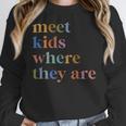 SPED Teacher SLP Meet Kids Where They Are Special Education Women Crewneck Sweatshirt, funny design SPED Teacher SLP Meet Kids Where They Are Special Education Women Crewneck Sweatshirt, funny design