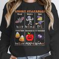 Spooky Syllables Halloween Teacher Student Education Women Crewneck Sweatshirt, funny design
