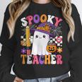 Spooky Teacher Ghost Pencil Teach Halloween Teacher Women Crewneck Sweatshirt, funny design Spooky Teacher Ghost Pencil Teach Halloween Teacher Women Crewneck Sweatshirt, funny design