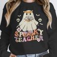Spooky Teacher Groovy Retro Ghost Teacher Halloween 2023 For Men Women Kids Women Crewneck Sweatshirt, Groovy Teacher Gifts, funny design