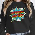 Superhero Teacher Retro Comic Teaching Superpower Women Crewneck Sweatshirt, funny design Superhero Teacher Retro Comic Teaching Superpower Women Crewneck Sweatshirt, funny design