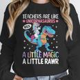 T Rex Dinosaur Unicorn Teachers Are Like Unicornasaurus Rex Women Crewneck Sweatshirt, funny design