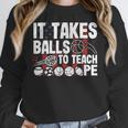 It Takes Balls To Teach Pe Teacher Chaos Coordinator US Flag Women Crewneck Sweatshirt, Pe Teacher Gifts, funny design It Takes Balls To Teach Pe Teacher Chaos Coordinator US Flag Women Crewneck Sweatshirt, Pe Teacher Gifts, funny design