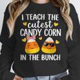 I Teach The Cutest Candy Corn In The Bunch Teacher Halloween Women Crewneck Sweatshirt, funny design I Teach The Cutest Candy Corn In The Bunch Teacher Halloween Women Crewneck Sweatshirt, funny design