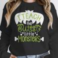 I Teach The Cutest Little Monsters Halloween Teacher Spooky Women Crewneck Sweatshirt, funny design I Teach The Cutest Little Monsters Halloween Teacher Spooky Women Crewneck Sweatshirt, funny design