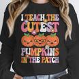 I Teach The Cutest Pumpkins Halloween Fall Teacher Women Women Crewneck Sweatshirt, funny design I Teach The Cutest Pumpkins Halloween Fall Teacher Women Women Crewneck Sweatshirt, funny design