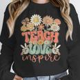 Teach Love Inspire Retro Groovy Daisy Back To School Teacher For Men Women Kids Women Crewneck Sweatshirt, Groovy Teacher Gifts, funny design Teach Love Inspire Retro Groovy Daisy Back To School Teacher For Men Women Kids Women Crewneck Sweatshirt, Groovy Teacher Gifts, funny design
