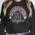 Teach Love Inspire Teacher Women Crewneck Sweatshirt, funny design