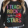 I Teach Rockstars Band Vibes Teacher Rocks My Music Teaching Women Crewneck Sweatshirt, funny design I Teach Rockstars Band Vibes Teacher Rocks My Music Teaching Women Crewneck Sweatshirt, funny design