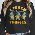 I Teach The Smartest Turtles Thanksgiving Proud Teacher Job Women Crewneck Sweatshirt, funny design