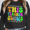This Teacher 80s 90s Teachers's Day Glows Last Day Of School Women Crewneck Sweatshirt, 90s Teacher Gifts, funny design This Teacher 80s 90s Teachers's Day Glows Last Day Of School Women Crewneck Sweatshirt, 90s Teacher Gifts, funny design