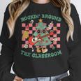 Teacher Christmas Rockin' Around The Classroom Men Women Kids Women Crewneck Sweatshirt, funny design