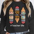 Teacher Life Teach Love Inspire Pencils Inspirational Women Women Crewneck Sweatshirt, funny design Teacher Life Teach Love Inspire Pencils Inspirational Women Women Crewneck Sweatshirt, funny design