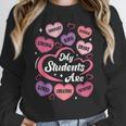 Teacher Positive Affirmations Candy Heart Valentine's Day Women Crewneck Sweatshirt, funny design Teacher Positive Affirmations Candy Heart Valentine's Day Women Crewneck Sweatshirt, funny design
