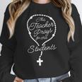 This Teacher Prays For Her Students Catholic Rosary Women Crewneck Sweatshirt, funny design This Teacher Prays For Her Students Catholic Rosary Women Crewneck Sweatshirt, funny design
