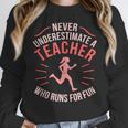 Teacher Who Runs Half Marathon Runner Running Lover Graphic Women Crewneck Sweatshirt, funny design Teacher Who Runs Half Marathon Runner Running Lover Graphic Women Crewneck Sweatshirt, funny design