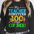 My Teacher Survived 100 Days Of Me Dab 100 Days Of School For Men Women Kids Women Crewneck Sweatshirt, funny design My Teacher Survived 100 Days Of Me Dab 100 Days Of School For Men Women Kids Women Crewneck Sweatshirt, funny design