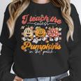 Teacher I Teach The Cutest Pumpkins In The Patch Fall Autumn Women Crewneck Sweatshirt, funny design Teacher I Teach The Cutest Pumpkins In The Patch Fall Autumn Women Crewneck Sweatshirt, funny design