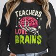 Teachers Love Brains Skeleton Halloween Teacher Funny Women Crewneck Sweatshirt, funny design Teachers Love Brains Skeleton Halloween Teacher Funny Women Crewneck Sweatshirt, funny design