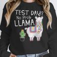 Teachers Testing Day Test Day No Prob Llama Teacher Women Crewneck Sweatshirt, funny design Teachers Testing Day Test Day No Prob Llama Teacher Women Crewneck Sweatshirt, funny design