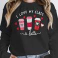 Teachers Valentine Day I Love My Class A Latte Coffee Women Women Crewneck Sweatshirt, funny design
