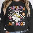 Teaching My Boos Ghost Teacher Cute Groovy Halloween Teacher Women Crewneck Sweatshirt, Groovy Teacher Gifts, funny design Teaching My Boos Ghost Teacher Cute Groovy Halloween Teacher Women Crewneck Sweatshirt, Groovy Teacher Gifts, funny design