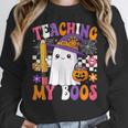 Teaching My Boos Ghost Teacher Cute Pencil Halloween Teacher Women Crewneck Sweatshirt, funny design Teaching My Boos Ghost Teacher Cute Pencil Halloween Teacher Women Crewneck Sweatshirt, funny design