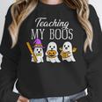 Teaching My Boos Ghost Teacher Halloween Spooky Educator Women Crewneck Sweatshirt, funny design Teaching My Boos Ghost Teacher Halloween Spooky Educator Women Crewneck Sweatshirt, funny design