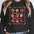 Teaching Is My Jam Strawberry Kinder Team Teacher Women Crewneck Sweatshirt, funny design Teaching Is My Jam Strawberry Kinder Team Teacher Women Crewneck Sweatshirt, funny design