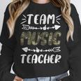 Team Music Teacher Camo Teacher Student Back To School Women Crewneck Sweatshirt, funny design Team Music Teacher Camo Teacher Student Back To School Women Crewneck Sweatshirt, funny design