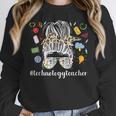 Technology Teacher Messy Bun Technology Teaching Women Crewneck Sweatshirt, funny design Technology Teacher Messy Bun Technology Teaching Women Crewneck Sweatshirt, funny design