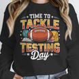 Test Day State Football Tackle Testing Day Sports Teacher Women Crewneck Sweatshirt, funny design