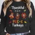 Thankful For My Prek Turkeys In Masks Thanksgiving Teacher For Men Women Women Crewneck Sweatshirt, funny design