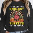 Thanksgiving I Teach Coolest Turkeys Teacher Fall Women Men Women Crewneck Sweatshirt, funny design