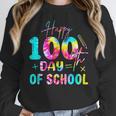 Tie Dye Happy 100th Day Of School Teacher Student 100 Days Women Crewneck Sweatshirt, funny design Tie Dye Happy 100th Day Of School Teacher Student 100 Days Women Crewneck Sweatshirt, funny design