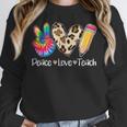 Tie Dye Hippie Peace Love Teach Teacher Appreciation Women Crewneck Sweatshirt, funny design Tie Dye Hippie Peace Love Teach Teacher Appreciation Women Crewneck Sweatshirt, funny design
