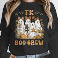 TK Boo Crew Preppy Halloween Floral Ghost TK Teacher Team TK Women Crewneck Sweatshirt, funny design