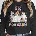 TK Boo Crew Retro Groovy Halloween Floral Ghost TK Teacher Women Crewneck Sweatshirt, Groovy Teacher Gifts, funny design TK Boo Crew Retro Groovy Halloween Floral Ghost TK Teacher Women Crewneck Sweatshirt, Groovy Teacher Gifts, funny design