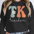 TK Teacher Retro Groovy Vintage Happy First Day Of School Women Crewneck Sweatshirt, Groovy Teacher Gifts, funny design