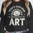 Today’s Good Mood Is Sponsored By Art Teacher Sun Tee Women Crewneck Sweatshirt, funny design Today’s Good Mood Is Sponsored By Art Teacher Sun Tee Women Crewneck Sweatshirt, funny design