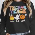 Trick Or Teach Cute Halloween Teacher Women Crewneck Sweatshirt, funny design Trick Or Teach Cute Halloween Teacher Women Crewneck Sweatshirt, funny design