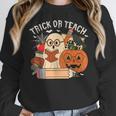 Trick Or Teach Retro Halloween Teacher Women Men Costume Women Crewneck Sweatshirt, funny design Trick Or Teach Retro Halloween Teacher Women Men Costume Women Crewneck Sweatshirt, funny design