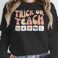 Trick Or Teach With Symbols Special Education Teacher Spooky Women Crewneck Sweatshirt, funny design