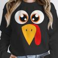 Turkey Face Halloween Costume Thanksgiving Teacher Nurse Women Crewneck Sweatshirt, funny design
