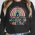 Twinning With My Teacher Bestie Rainbow Matching Teachers Women Crewneck Sweatshirt, funny design Twinning With My Teacher Bestie Rainbow Matching Teachers Women Crewneck Sweatshirt, funny design