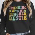 Twinning With My Teacher Bestie Twin Day Matching Teachers For Men Women Girls Kids Women Crewneck Sweatshirt, funny design Twinning With My Teacher Bestie Twin Day Matching Teachers For Men Women Girls Kids Women Crewneck Sweatshirt, funny design