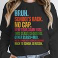 Vintage Bruh We Back No Cap Bruh We'Re Back Student Teacher Women Crewneck Sweatshirt, funny design