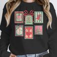 Vintage Preppy Very Merry Teacher Santa Stamps Christmas Women Crewneck Sweatshirt, funny design Vintage Preppy Very Merry Teacher Santa Stamps Christmas Women Crewneck Sweatshirt, funny design